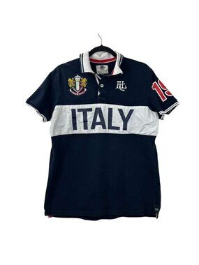 Alcott Polo Shirt Men's Size Large Blue Premier League Rugby Short Sleeve